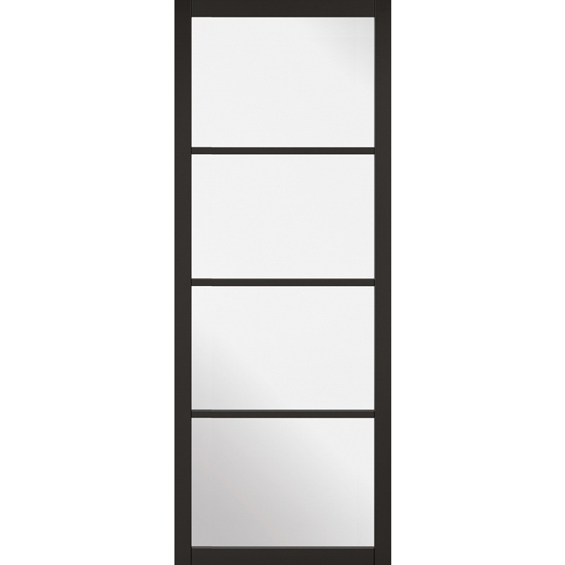 Internal Primed Black Soho 4 Light Glazed Door